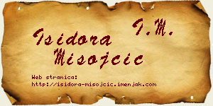 Isidora Misojčić vizit kartica